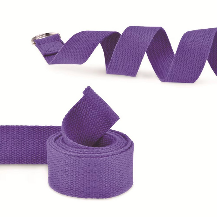 Premium bomull yoga stropp med justerbar D-ring spenne for stretching og pilates Luvikno