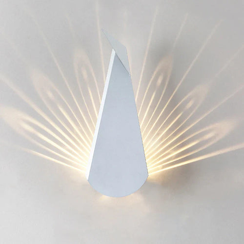 ElegantLuxe - Moderne LED Vegglampe Påfugl Fjær Skålift