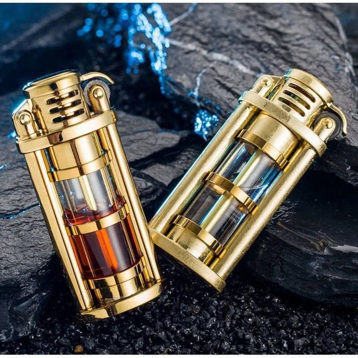 Transparent vindtett Metall Kerosene Flamme Fusjon Lighter | Luvikno