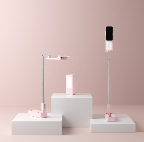 Justerbar 90 cm telefonstativ med 360° rotasjon, innebygd lys og trådløs fjernkontroll - perfekt for videografi, vlogging eller direktesending Luvikno