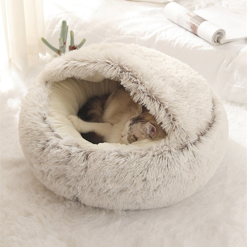 Rund Plysj Hundeseng | Luvikno