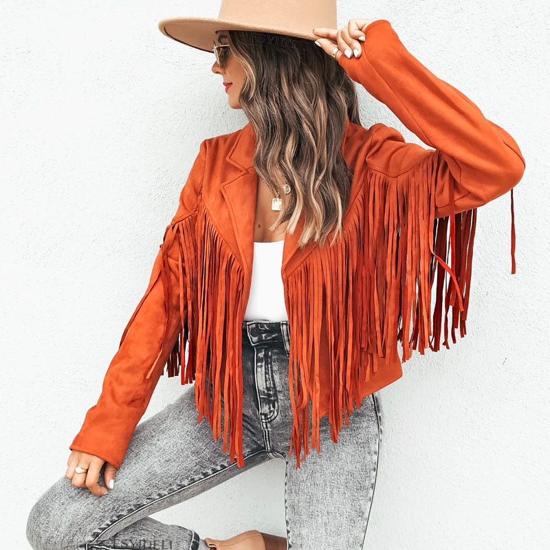 Luvik | Chic frynset coat med et western preg