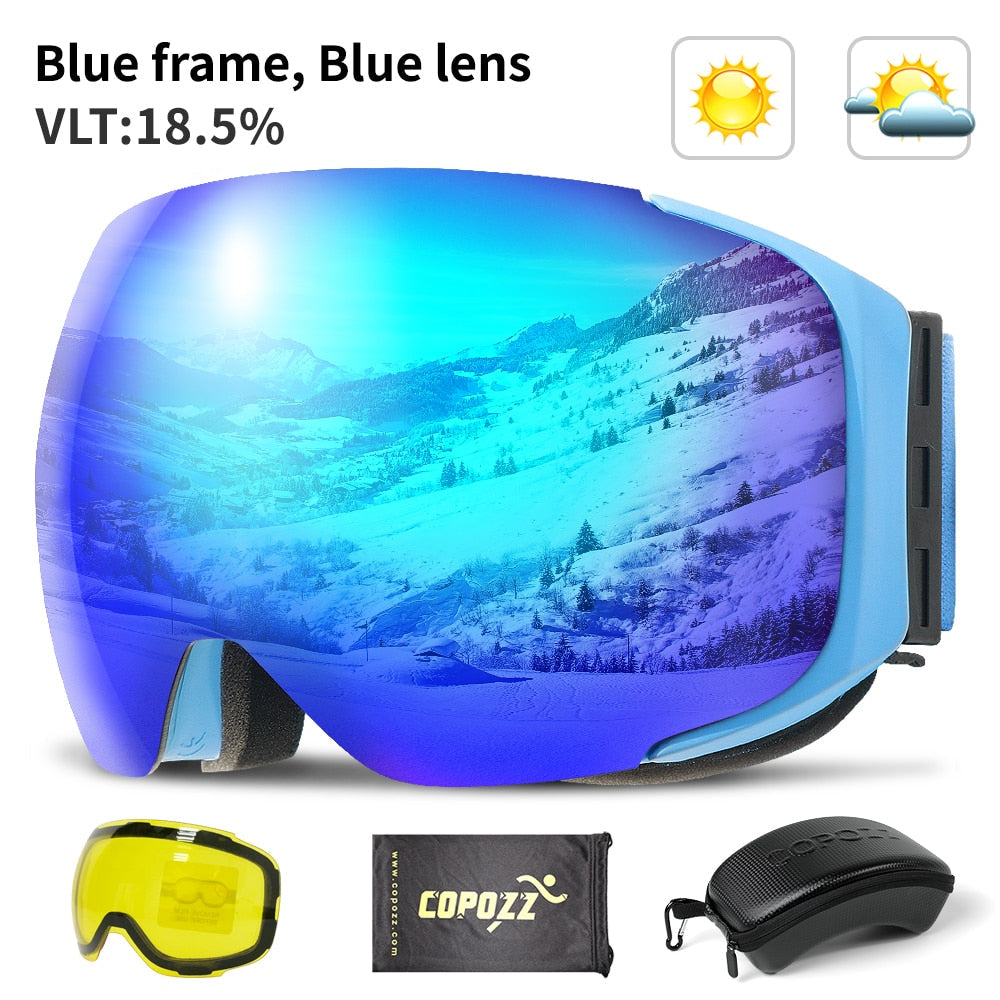 Magnetisk UV-beskyttelse anti-dugg ski goggles | Luvikno