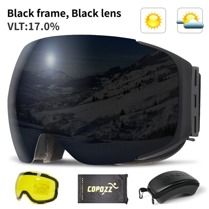 Magnetisk UV-beskyttelse anti-dugg ski goggles | Luvikno