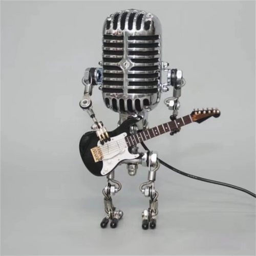 Bordlampe Robot Metall Industriell Design Luvikno