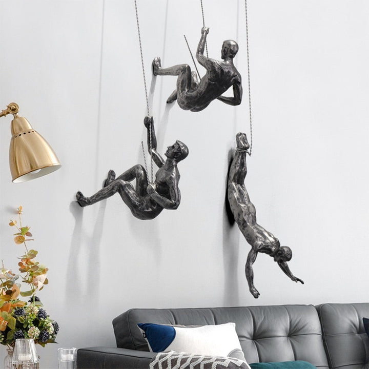 Luvikno | Veggskulptur ClimbArtis | Symbol på styrke og vekst | Håndlaget av harpikser og jerntråd