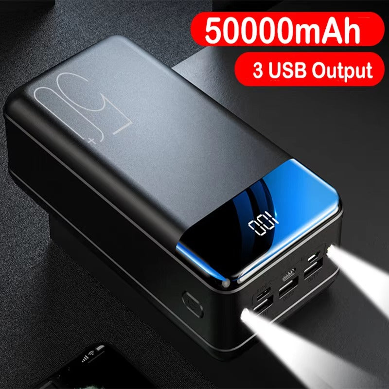 Luvikno | 50,000mAh Ultra-Høy Kapasitet Power Bank – Super Rask Lading for Telefoner, Nettbrett & Laptoper