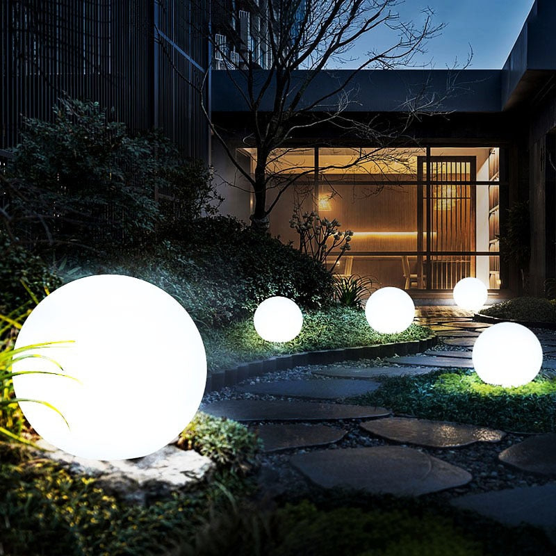 Flerfarget LED kule hage lampe med fjernkontroll | Luvikno