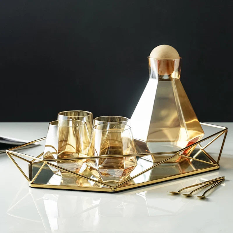 Polygon Glass Tray Luvikno