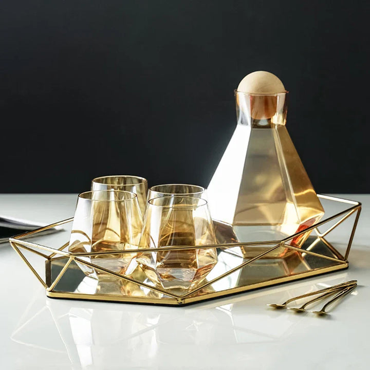 Polygon Glass Tray Luvikno