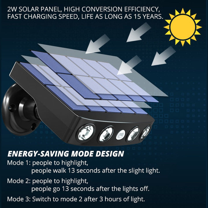 LED Solarlampe med bevegelsessensor for utendørs bruk | Luvikno