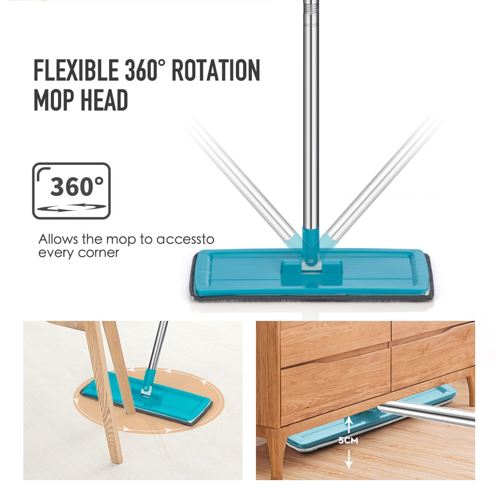 Luvikno | Magic Mop – Inkluderer 4 puter, 360° roterbar og vaskbar