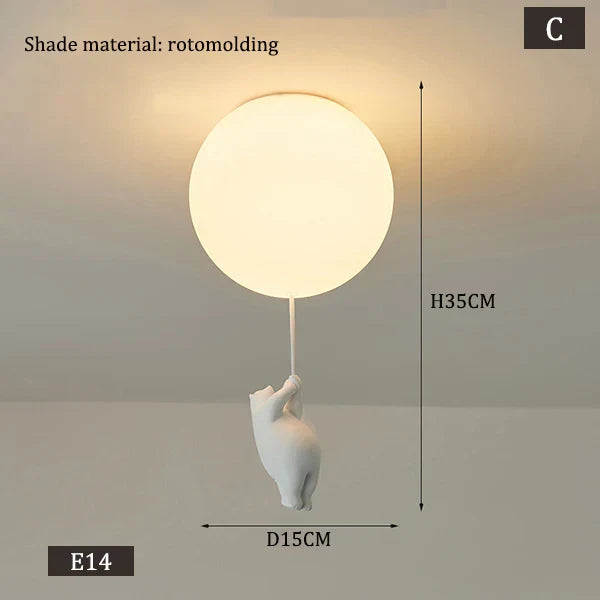 Hengende Bjørn Ballonger Lampe | Luvikno