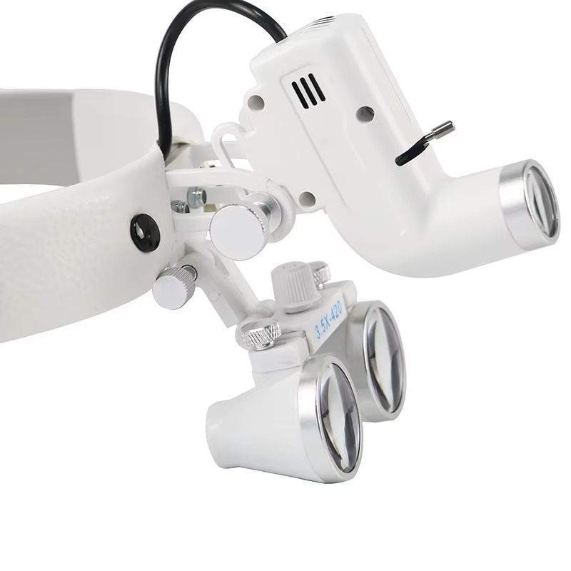 ProVision 5W LED tannlege- og kirurgisk hodelampe med 3,5X forstørrende binokulære luper Luvikno