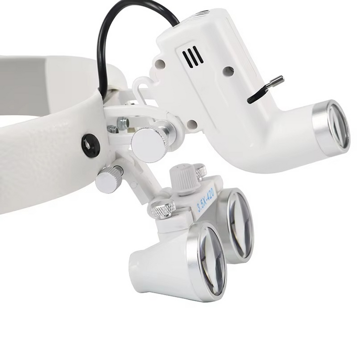 ProVision 5W LED tannlege- og kirurgisk hodelampe med 3,5X forstørrende binokulære luper Luvikno