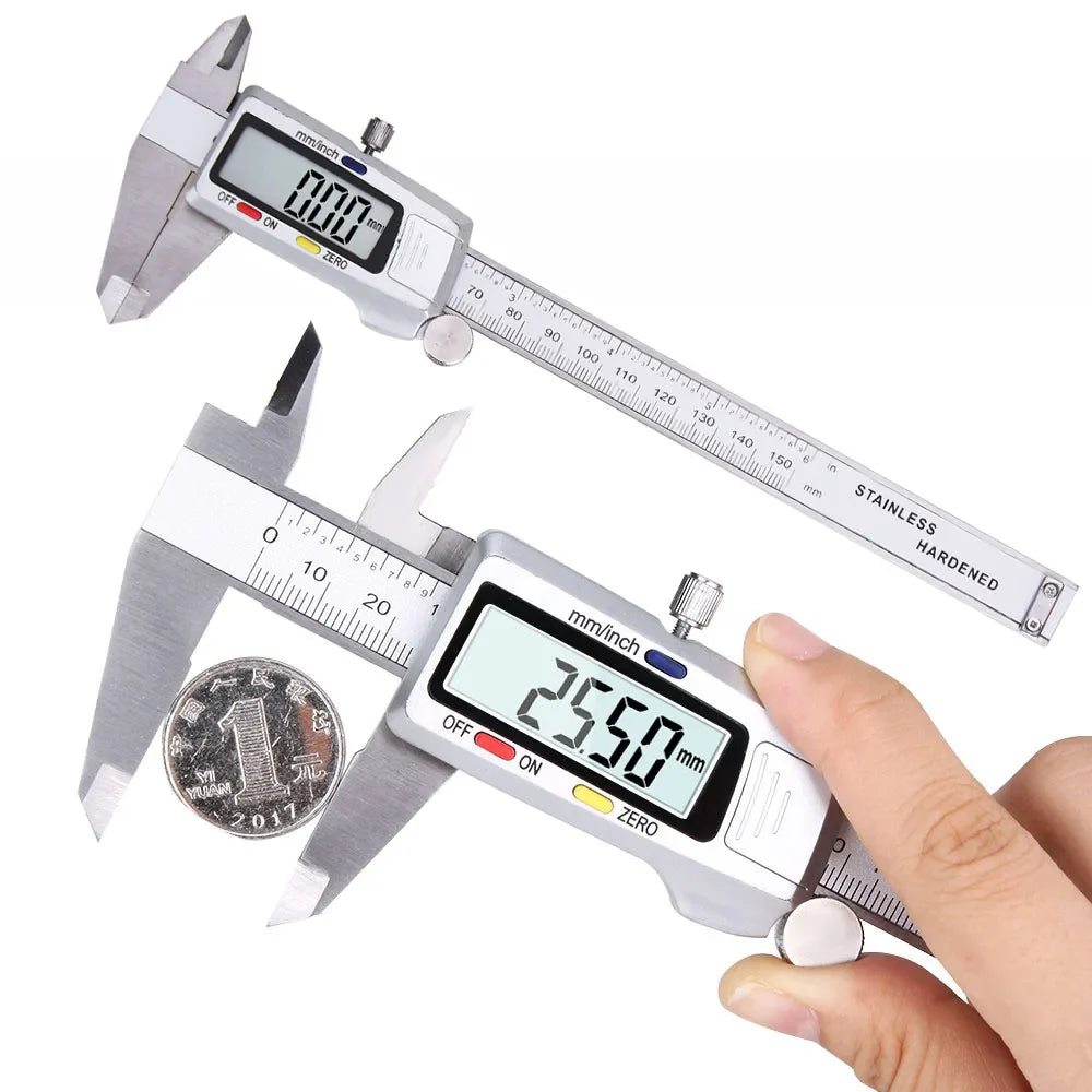 Luvikno | Precivio Digital Caliper laget av Rustfritt Stål | 15 cm Måleområde | Presisjonsmåleenhet med LCD-skjerm | ±0,03 mm Nøyaktighet