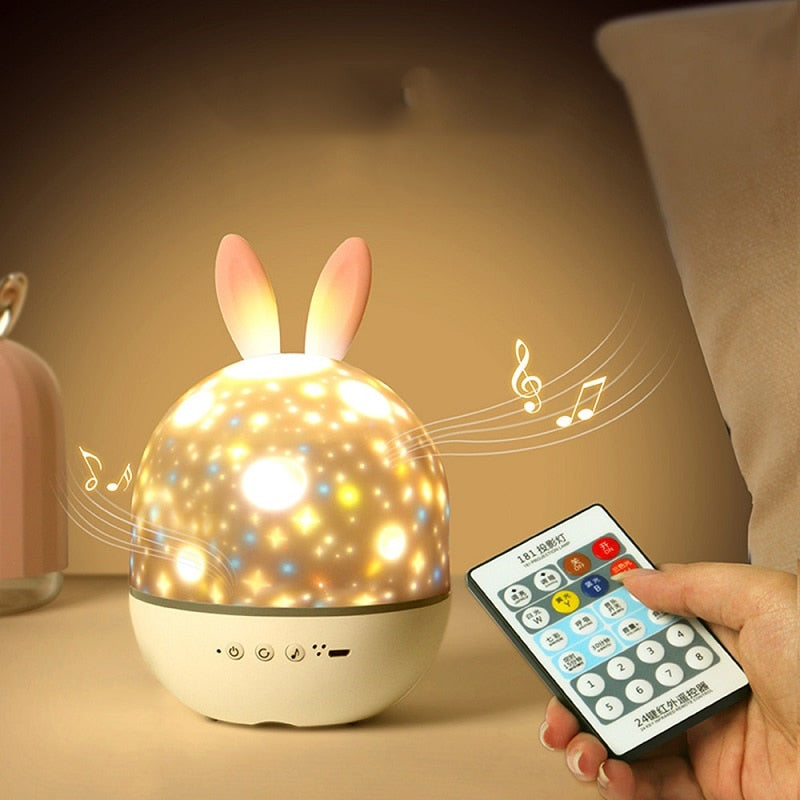LED Universe Stars Bunny Prosjektor Nattlys | Luvikno