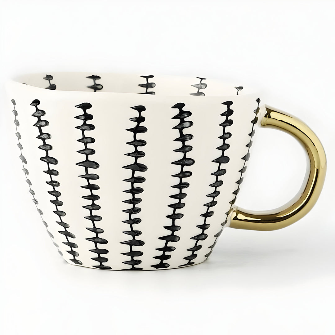 Keramikkopp med geometrisk design – Stilig og moderne | Ideell for kaffe eller te | Luvikno
