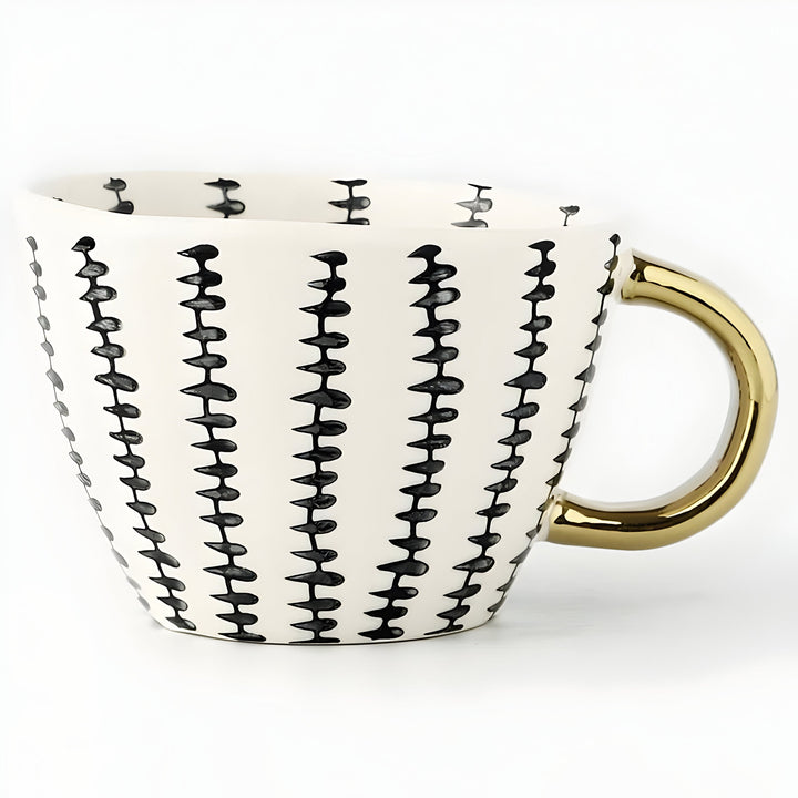 Keramikkopp med geometrisk design – Stilig og moderne | Ideell for kaffe eller te | Luvikno