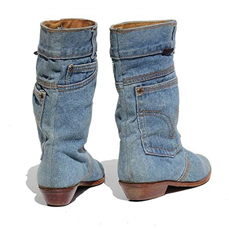 Luvik - Jeans ankelsko med liten hæl