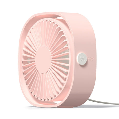 360 Grad Rotasjon Vind 3 Hastigheter Mini USB Skrivebordsvifte (Rosa) | Luvikno