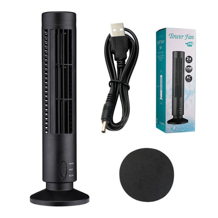 Tower Type USB Elektrisk Vifte Bladless Klimaanlegg Vifte (Svart) | Luvikno