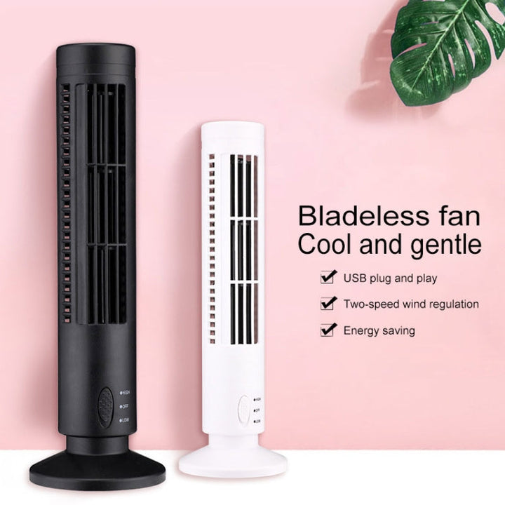 Tower Type USB Elektrisk Vifte Bladless Klimaanlegg Vifte (Svart) | Luvikno
