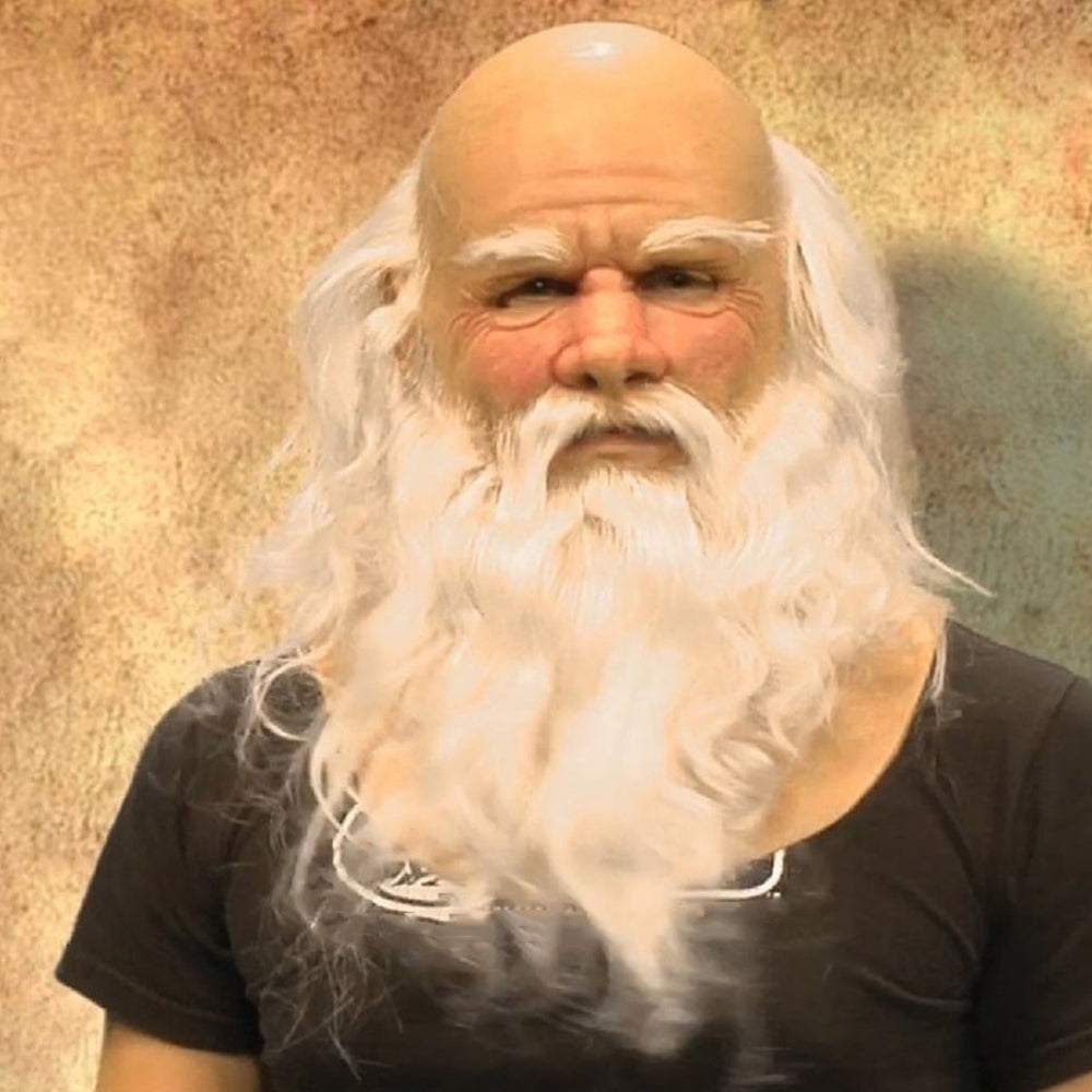 Realistisk Gammel Mann Maske – Halloween og Cosplay Lateks Maske med Bevegelig Mun | Luvikno