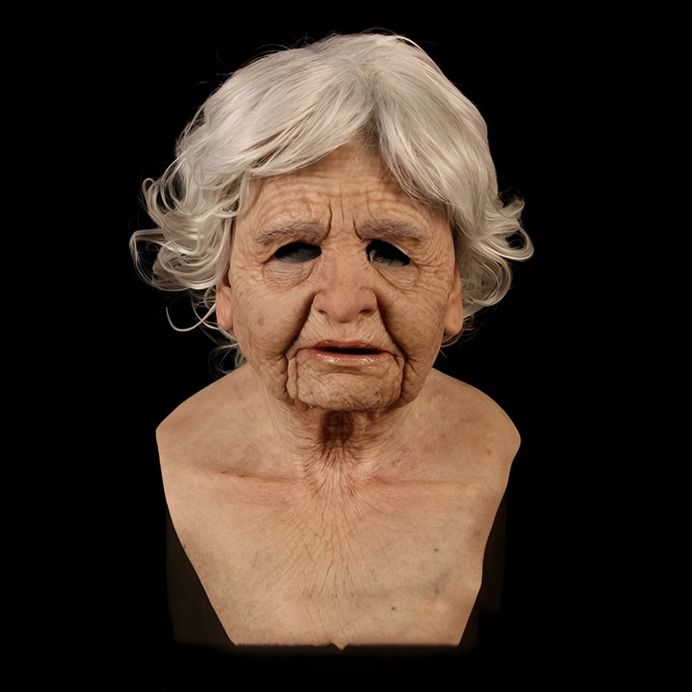 Realistisk Gammel Mann Maske – Halloween og Cosplay Lateks Maske med Bevegelig Mun | Luvikno