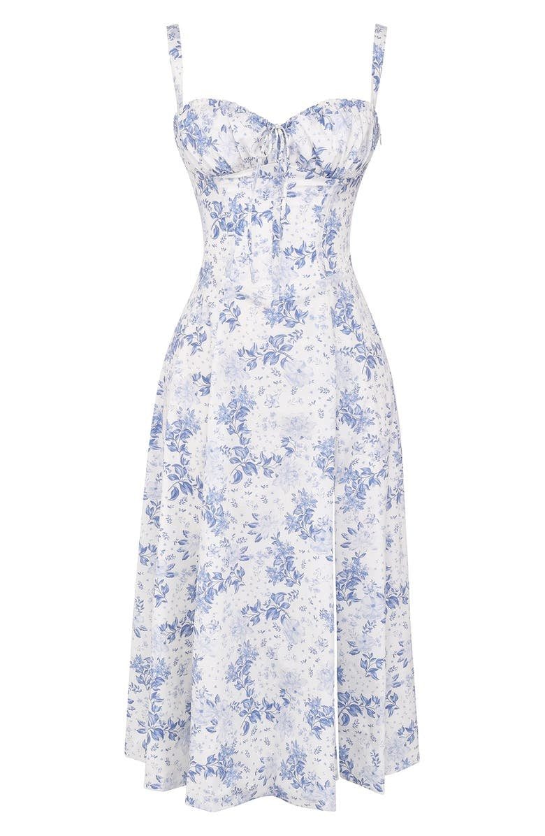 Luvik | Kukkainen bustier-mekko, jossa on vyötärön muotoilu