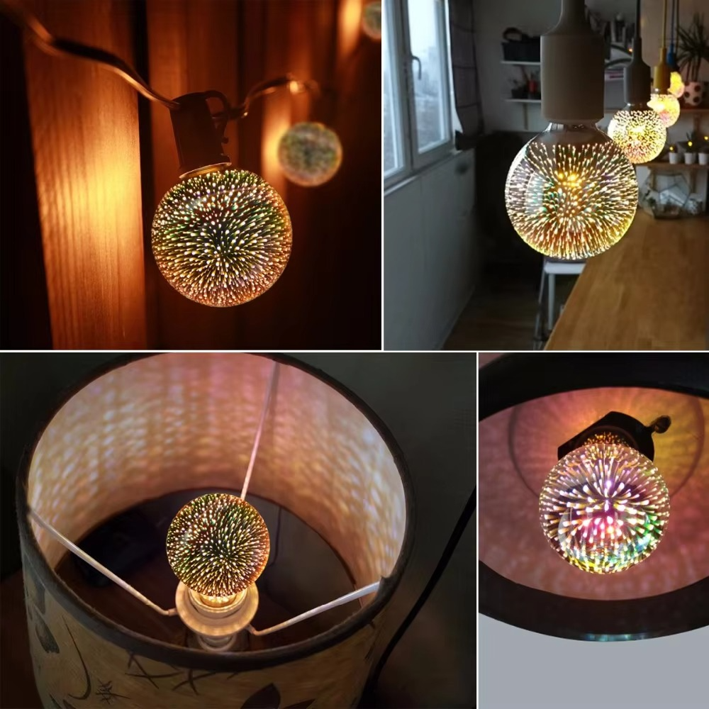 3D Starburst LED-pære – Vintage Edison fyrverkeri lys – E27 Luvikno