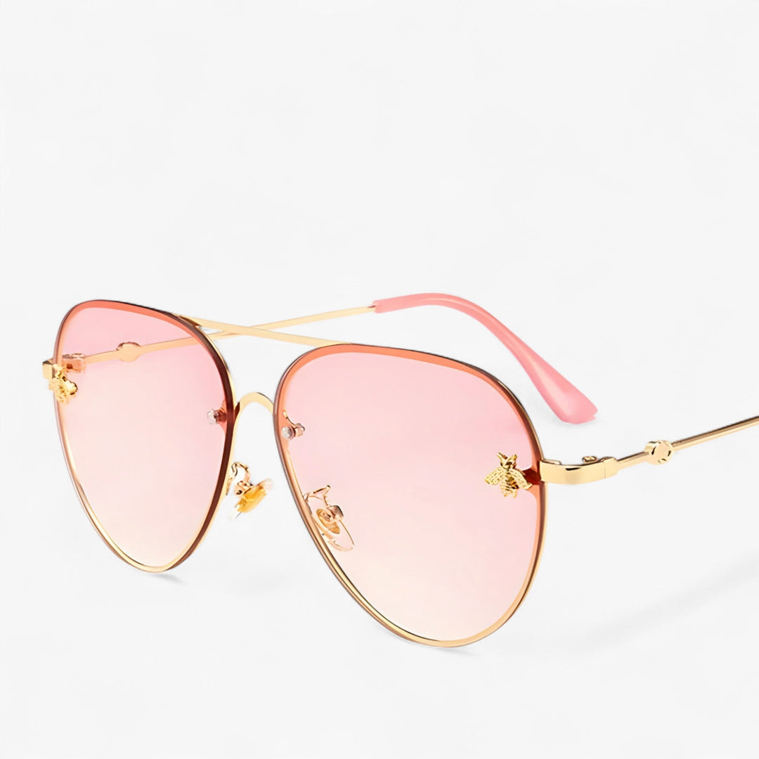 Vintage Pilot Solbriller med Bie Detalj – Halcyon | Luvikno