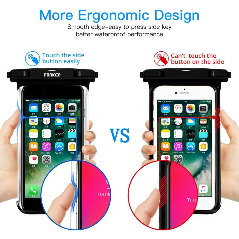 Luvikno | Vanntett Smartphone Etui DryVault | Full View Design | Side Tilgang | Med Bærebelte