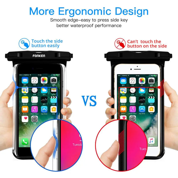 Luvikno | Vanntett Smartphone Etui DryVault | Full View Design | Side Tilgang | Med Bærebelte