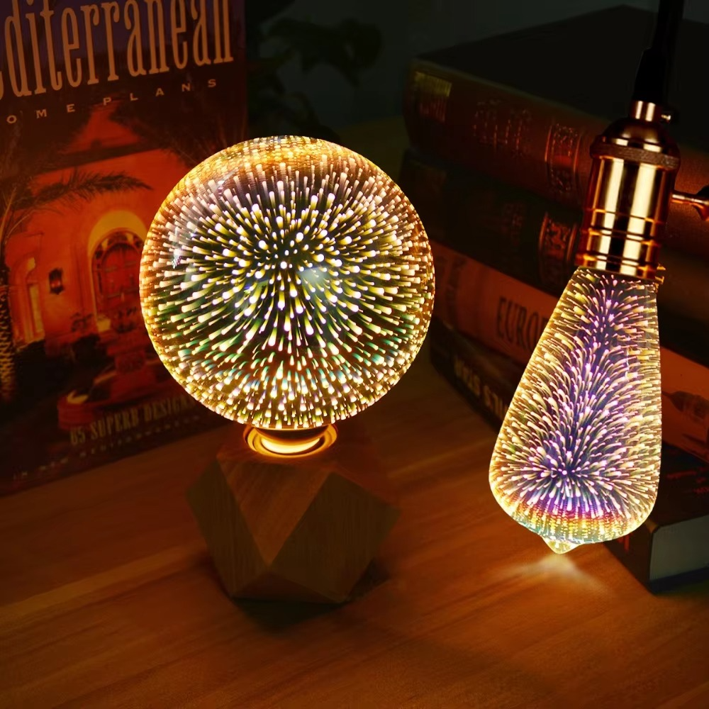 3D Starburst LED-pære – Vintage Edison fyrverkeri lys – E27 Luvikno
