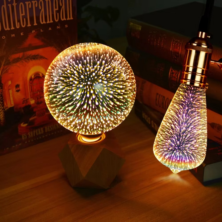 3D Starburst LED-pære – Vintage Edison fyrverkeri lys – E27 Luvikno