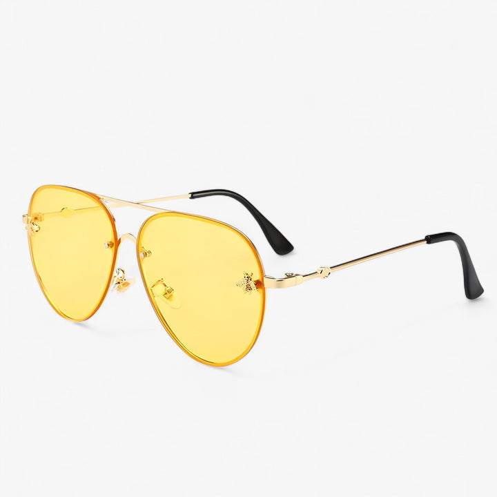 Vintage Pilot Solbriller med Bie Detalj – Halcyon | Luvikno