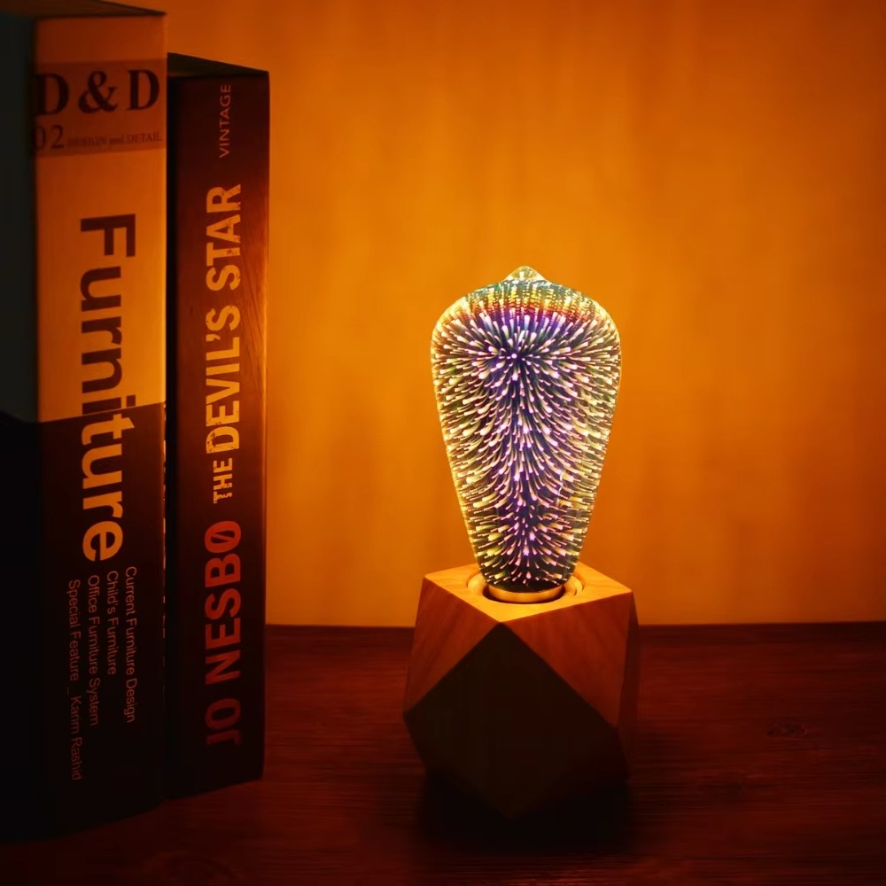 3D Starburst LED-pære – Vintage Edison fyrverkeri lys – E27 Luvikno