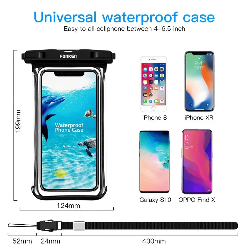 Luvikno | Vanntett Smartphone Etui DryVault | Full View Design | Side Tilgang | Med Bærebelte
