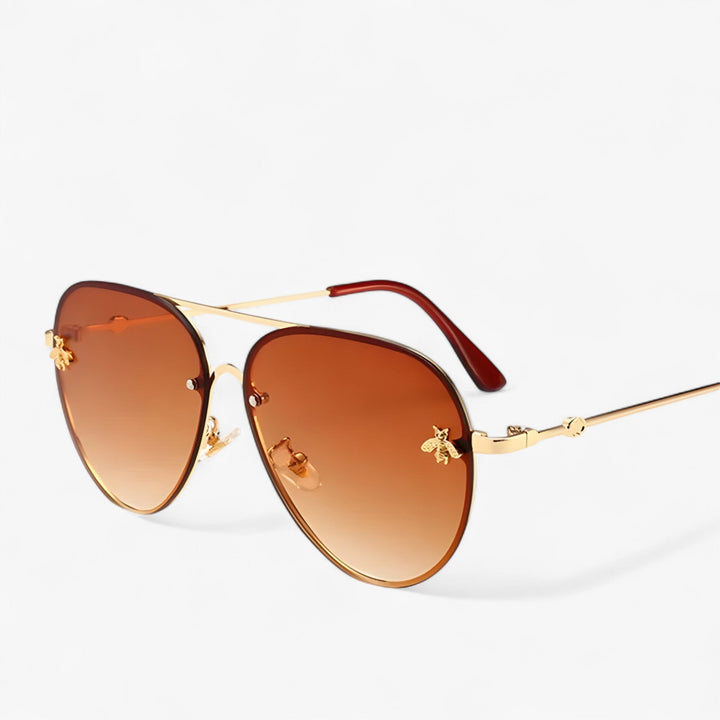 Vintage Pilot Solbriller med Bie Detalj – Halcyon | Luvikno