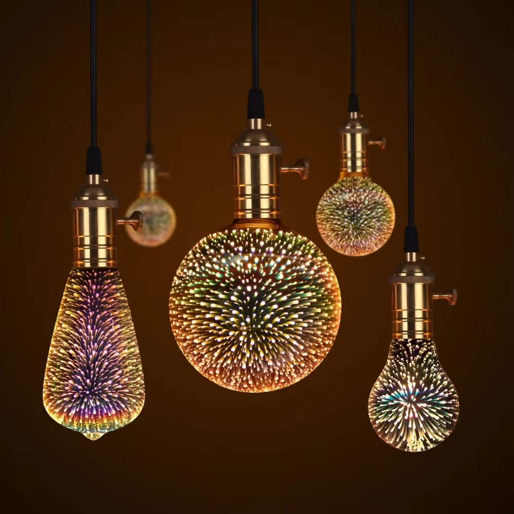 3D Starburst LED-pære – Vintage Edison fyrverkeri lys – E27 Luvikno