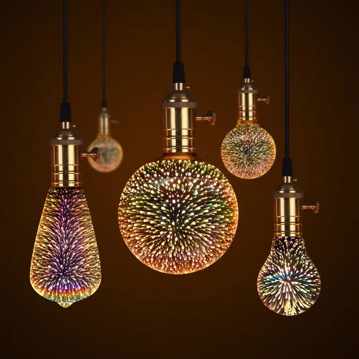 3D Starburst LED-pære – Vintage Edison fyrverkeri lys – E27 Luvikno