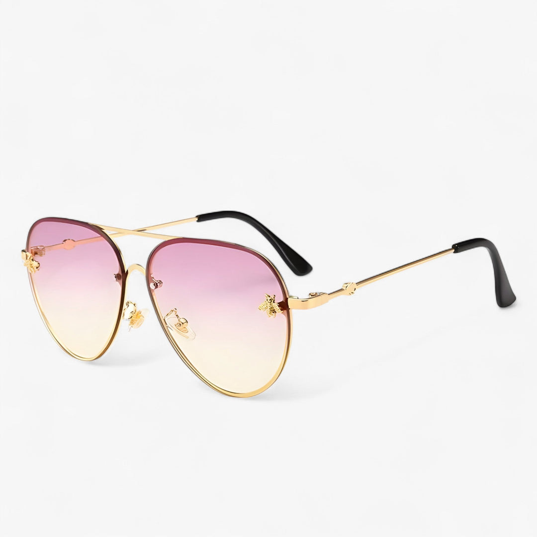 Vintage Pilot Solbriller med Bie Detalj – Halcyon | Luvikno