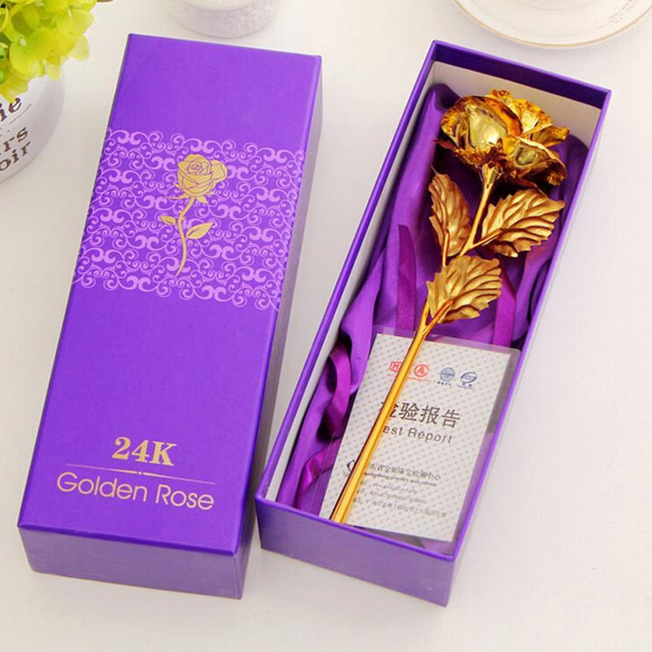 24k Gullfolie Rose - Med Boks | Luvikno