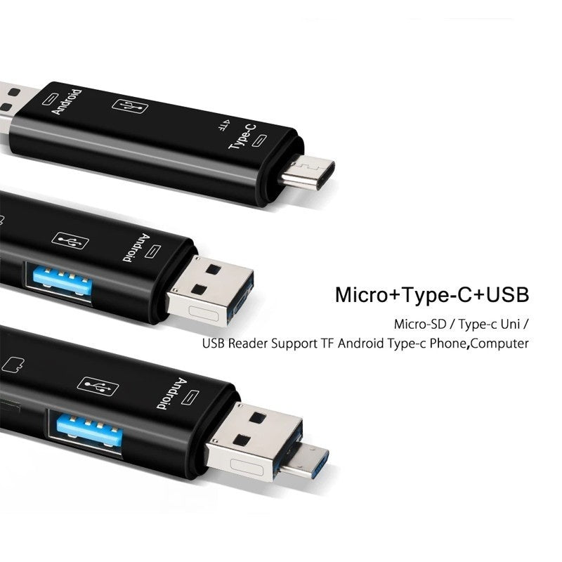 5 i 1 Micro SD kortleser med 32 GB SD-kort Luvikno