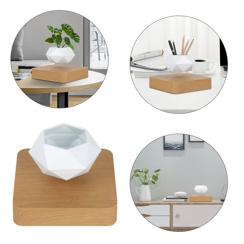 Magnetisk svevende Bonsai Plantekrukke, Flytende Blomsterkrukke for Hjem og Kontor Dekor Luvikno