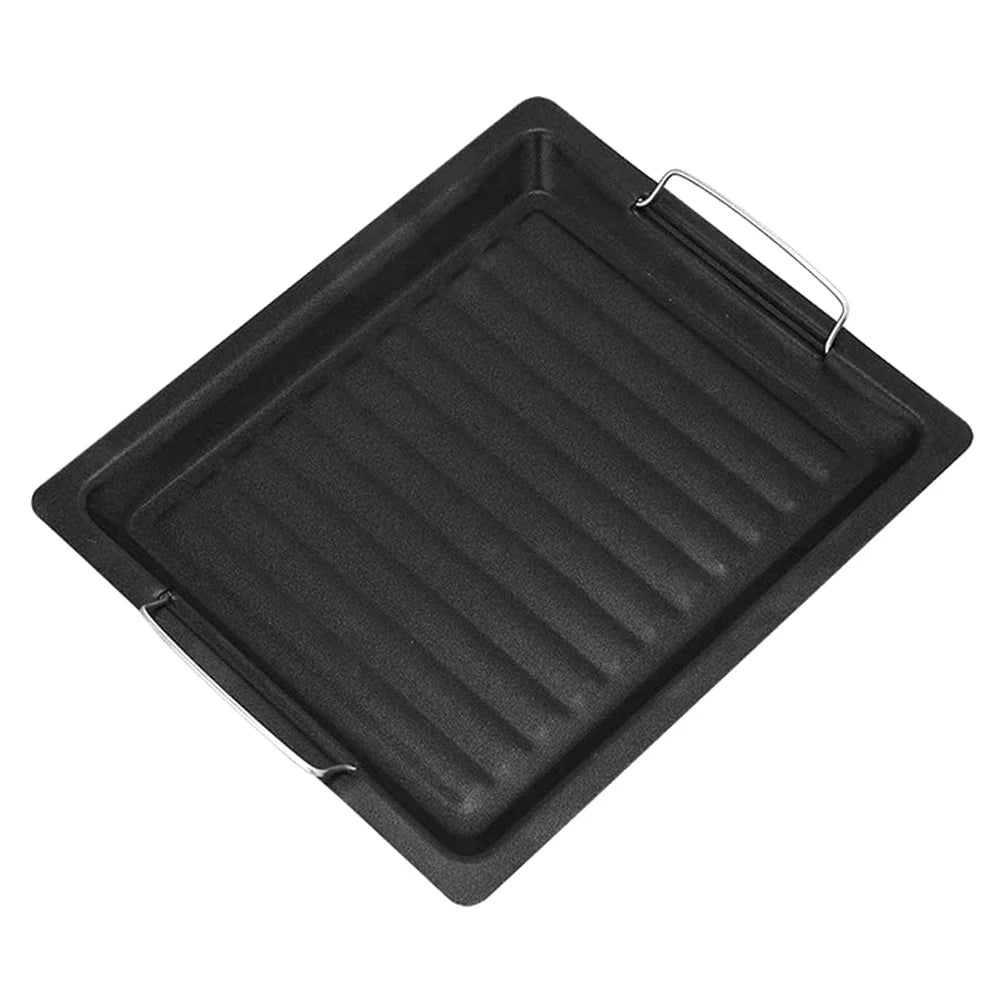 Luvikno | Feurossa Støpejern Grillplate Vendbar Plate | For Gassgrill & Komfyr | 25 × 30 cm | For Pizza, Kjøtt, Grønnsaker & Fisk