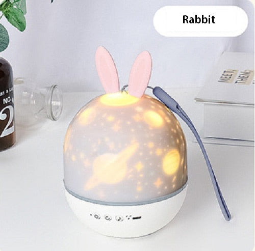 LED Universe Stars Bunny Prosjektor Nattlys | Luvikno