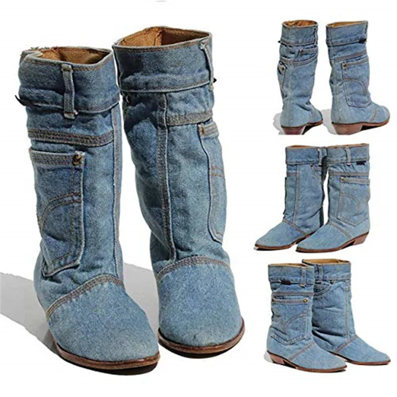 Luvik - Jeans ankelsko med liten hæl