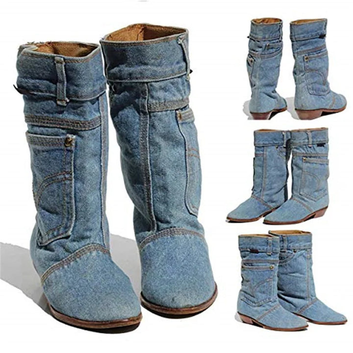 Luvik - Jeans ankelsko med liten hæl